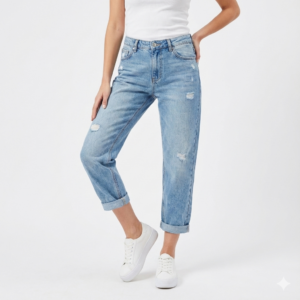 LuminaStride™ Cropped Baggy Jeans